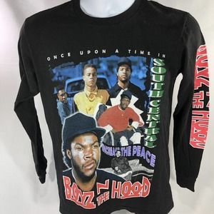 Boyz N The Hood Shirt Mens Small Black Long Sleeve Tee Movie Logo South Central